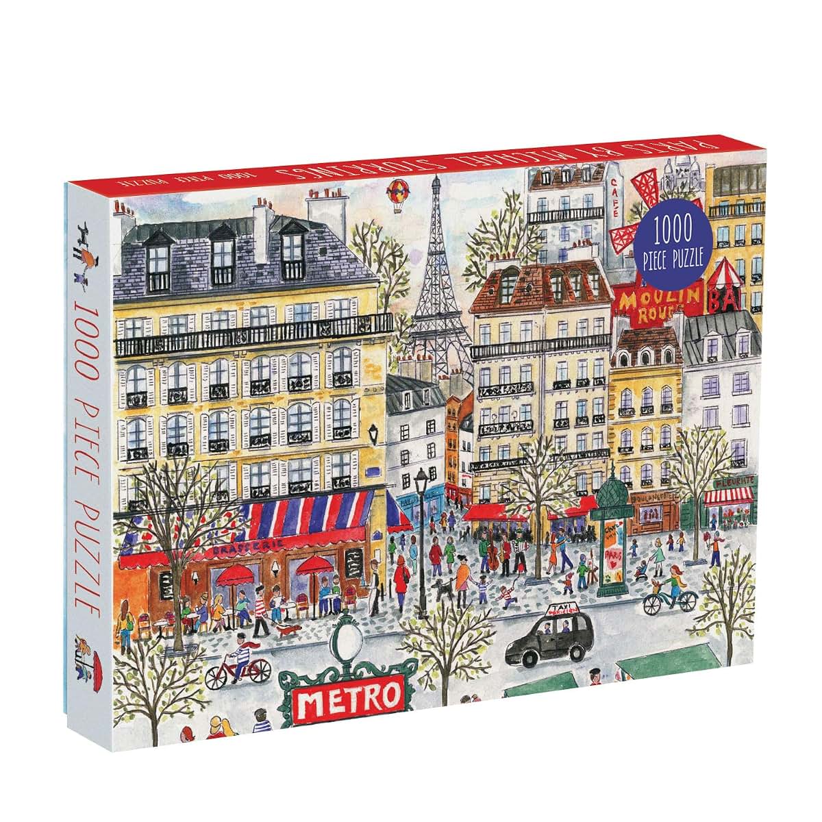Galison Michael Storrings Paris Puzzle, 1,000 Pieces, 20x27 - Fun and Challenging - Piece Together a Charming Paris Scene Complete with The Metro, Cafes, Shops, and The Iconic Eiffel Tower, 1000