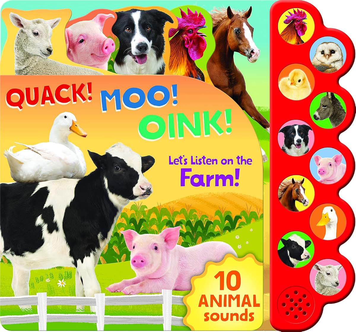 Quack! Moo! Oink!: Listen to Animals Around the Farm - 10-Button Children's Sound Book, Ages 2-7