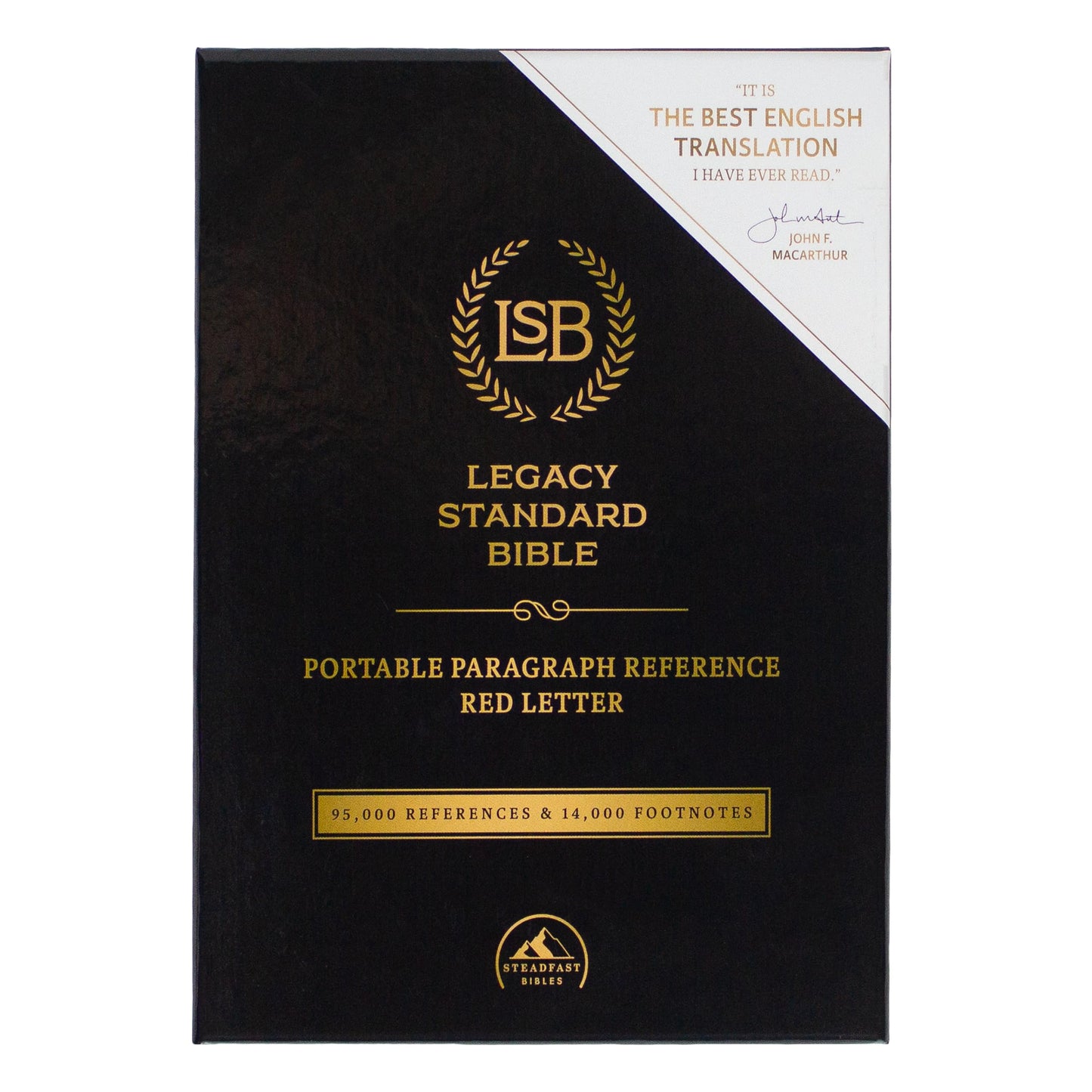 LSB Holy Bible, Portable Size, Brown Premium Genuine Leather (Cowhide) w/ Gold Foil Stamped Sola Scriptura: Legacy Standard Bible in a 2-Column Paragraph, Red Letters with 2 Ribbons & Gold Page Edges