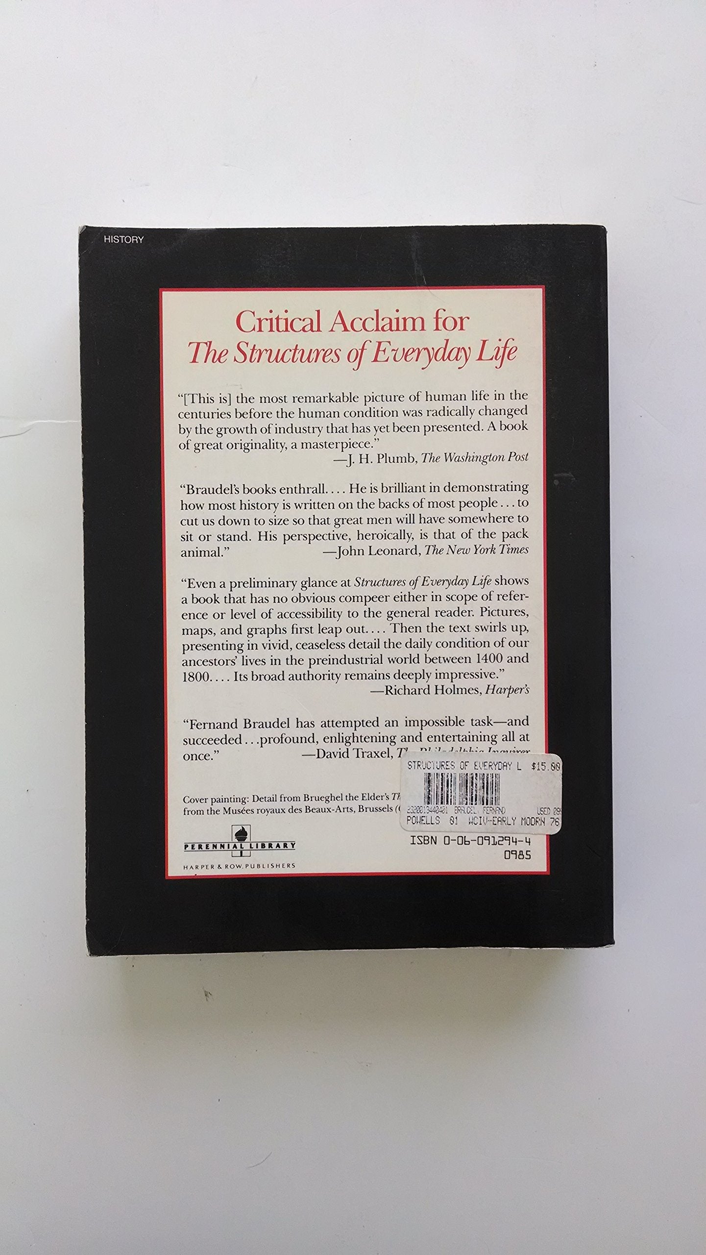 The Structures of Everyday Life: Civilization and Capitalism, 15th-18th Century, Vol. 1