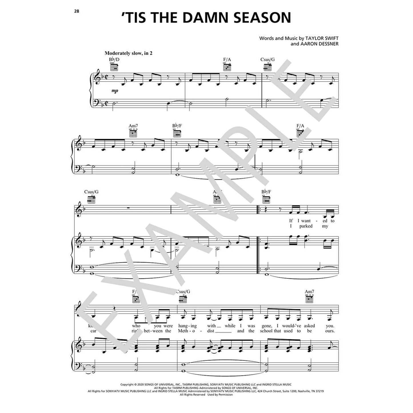 Taylor Swift - Evermore Piano/Vocal/Guitar Songbook - Vocal, Guitar, and Piano Sheet Music for Beginners and Advanced Players