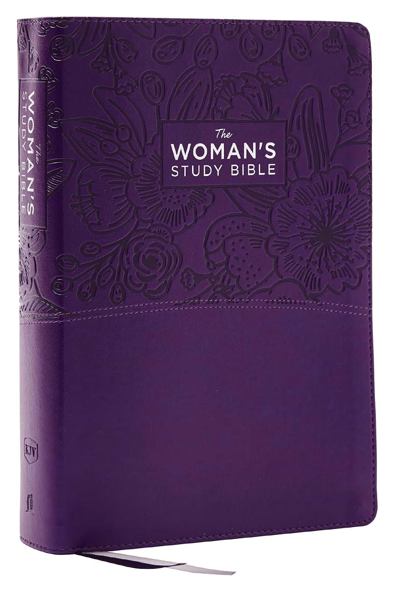 KJV, The Woman's Study Bible, Purple Leathersoft, Red Letter, Full-Color Edition, Comfort Print (Thumb Indexed): Receiving God's Truth for Balance, Hope, and Transformation