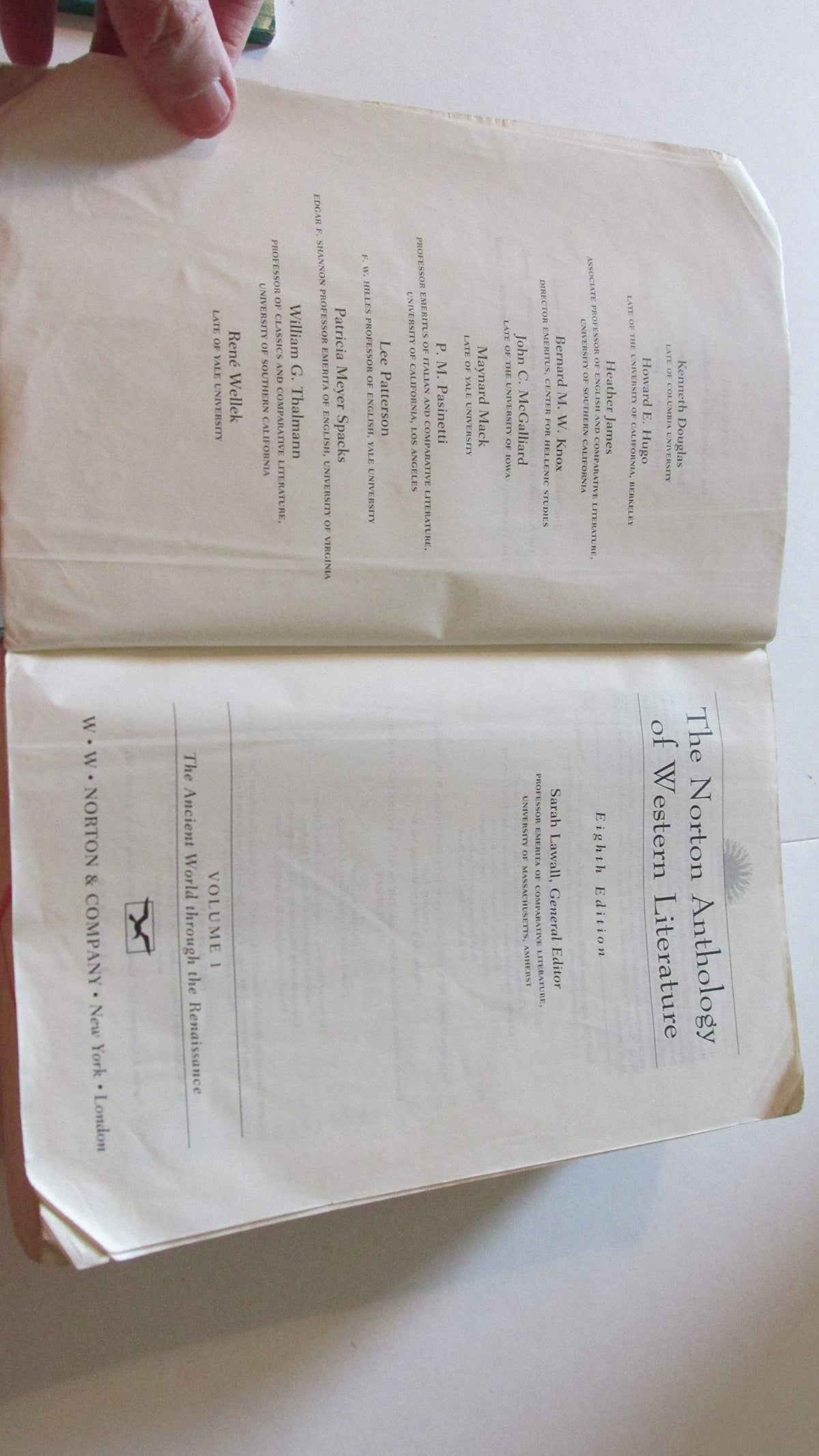 The Norton Anthology Of Western Literature: The Ancient World Through the Renaissance