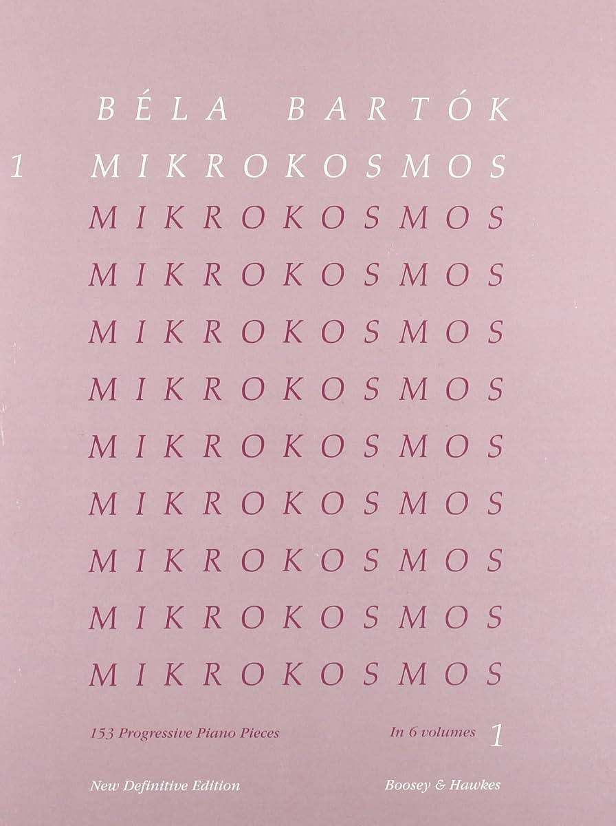 Mikrokosmos Volume 1 (Pink): Piano Solo - Piano Lessons Classic - Pink Piano Book with Music Theory and Exercises - Piano Sheet Music Book in English, French, German, and Hungarian