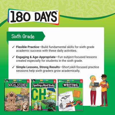 180 Days: Geography for Sixth Grade: Practice, Assess, Diagnose