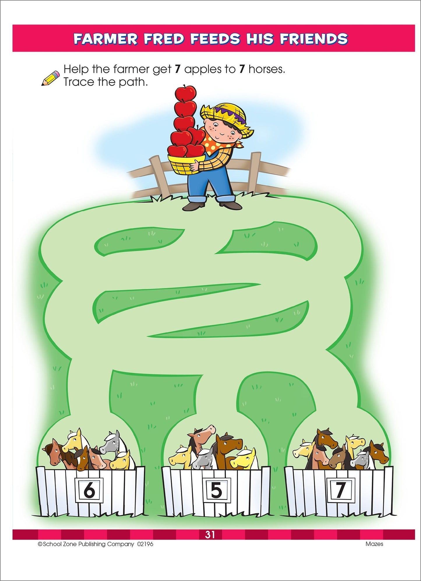 School Zone Mazes Preschool Workbook: 32 Pages, Pre-K, Kindergarten, Maze Puzzles, Colorful Pictures, Ages 3 to 5 (Activity Zone Book Series)