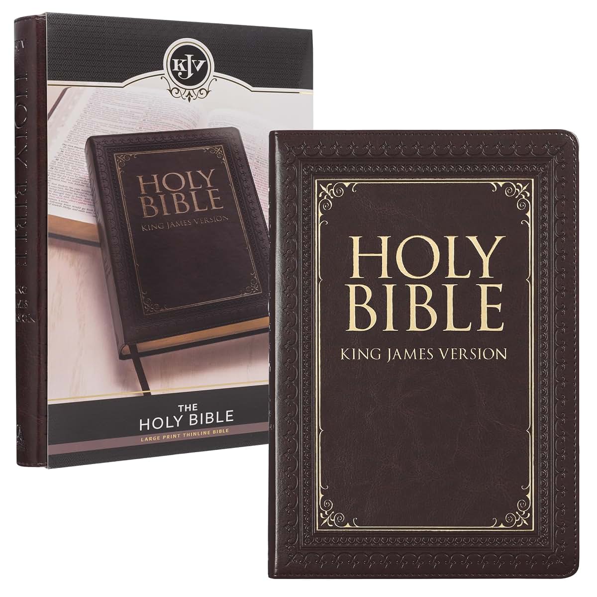 KJV Holy Bible, Thinline Large Print Faux Leather Red Letter