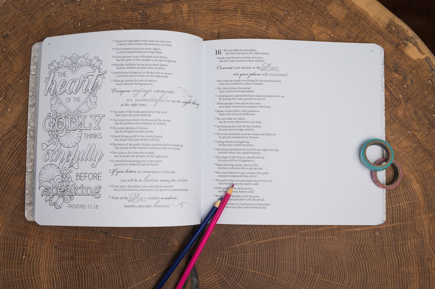 Tyndale Inspire: Proverbs (Softcover): Creative Coloring Bible, Includes Entire Book of Proverbs, Connect with Gods Inspired Word Through Coloring and Reflection, Large Font Journaling Bible Book