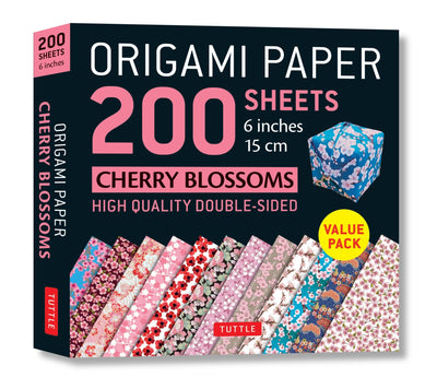 Origami Paper 200 sheets Cherry Blossoms 6" (15 cm): Tuttle Origami Paper: Double Sided Origami Sheets Printed with 12 Different Designs (Instructions for 6 Projects Included)