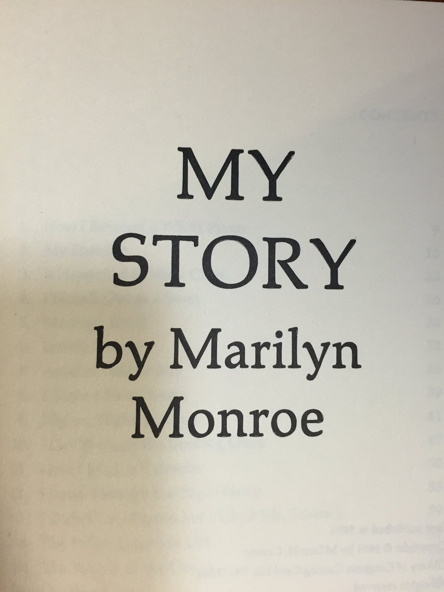 My Story by Marilyn Monroe (Paperback)