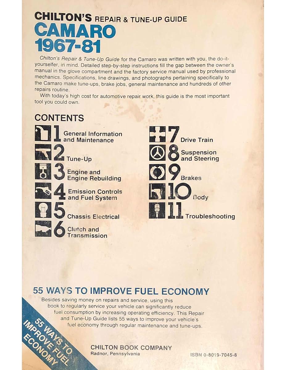 Chilton's Repair and Tune-Up Guide: Camaro, 1967-81 (Chilton's Repair Manual)