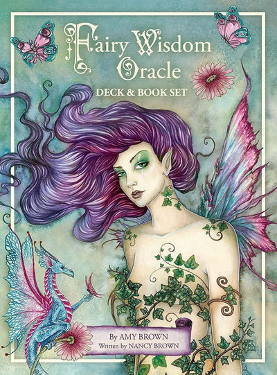 Fairy Wisdom Oracle Deck & Book Set: 64 Borderless Cards, Delicate, Whimsical Artwork by Fantasy Artist Amy Brown, Playful Fairies, Dragons and Elves, ... Fully Illustrated Hardcover Guidebook