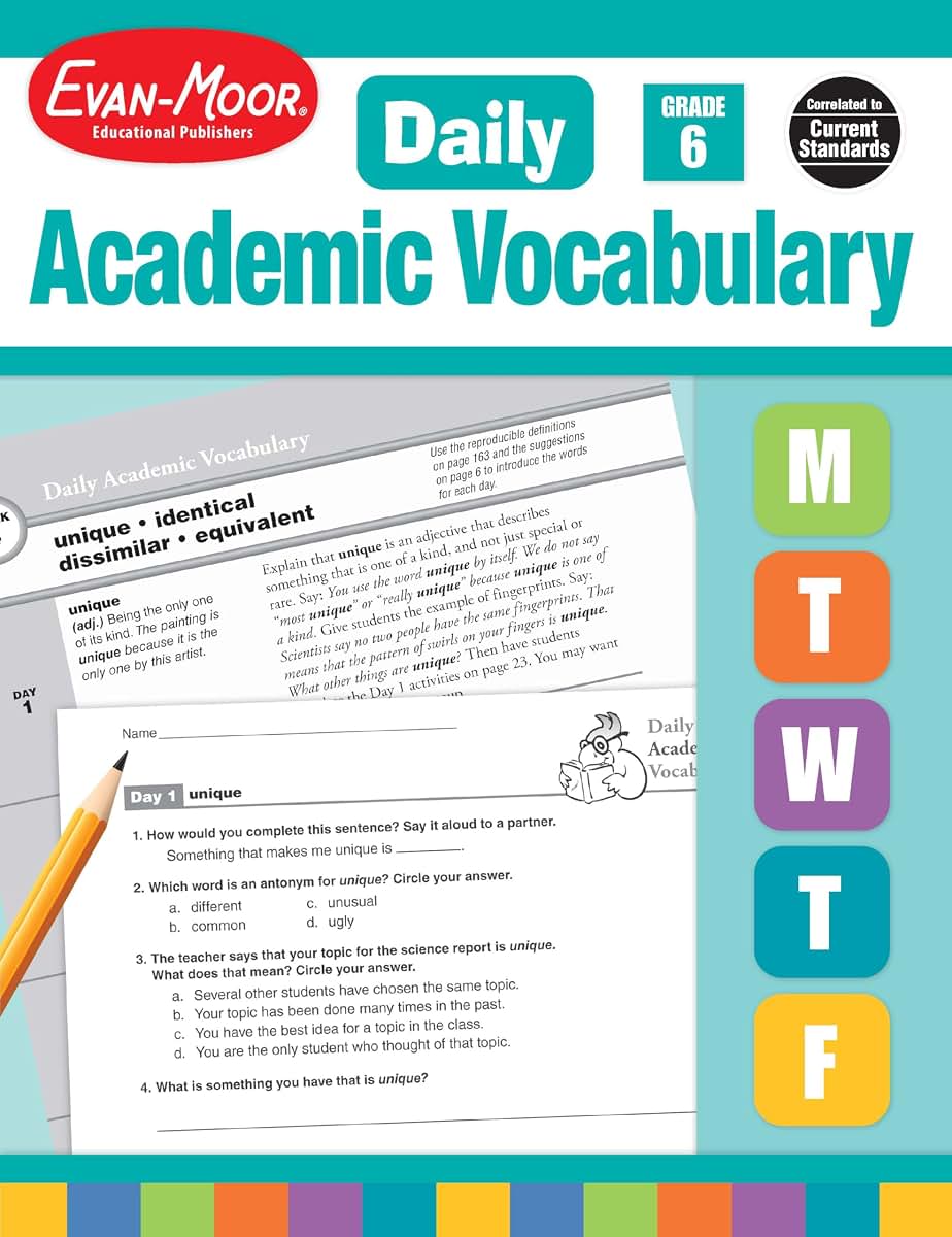 Evan-Moor Daily Academic Vocabulary, Grade 6, Teachers Edition
