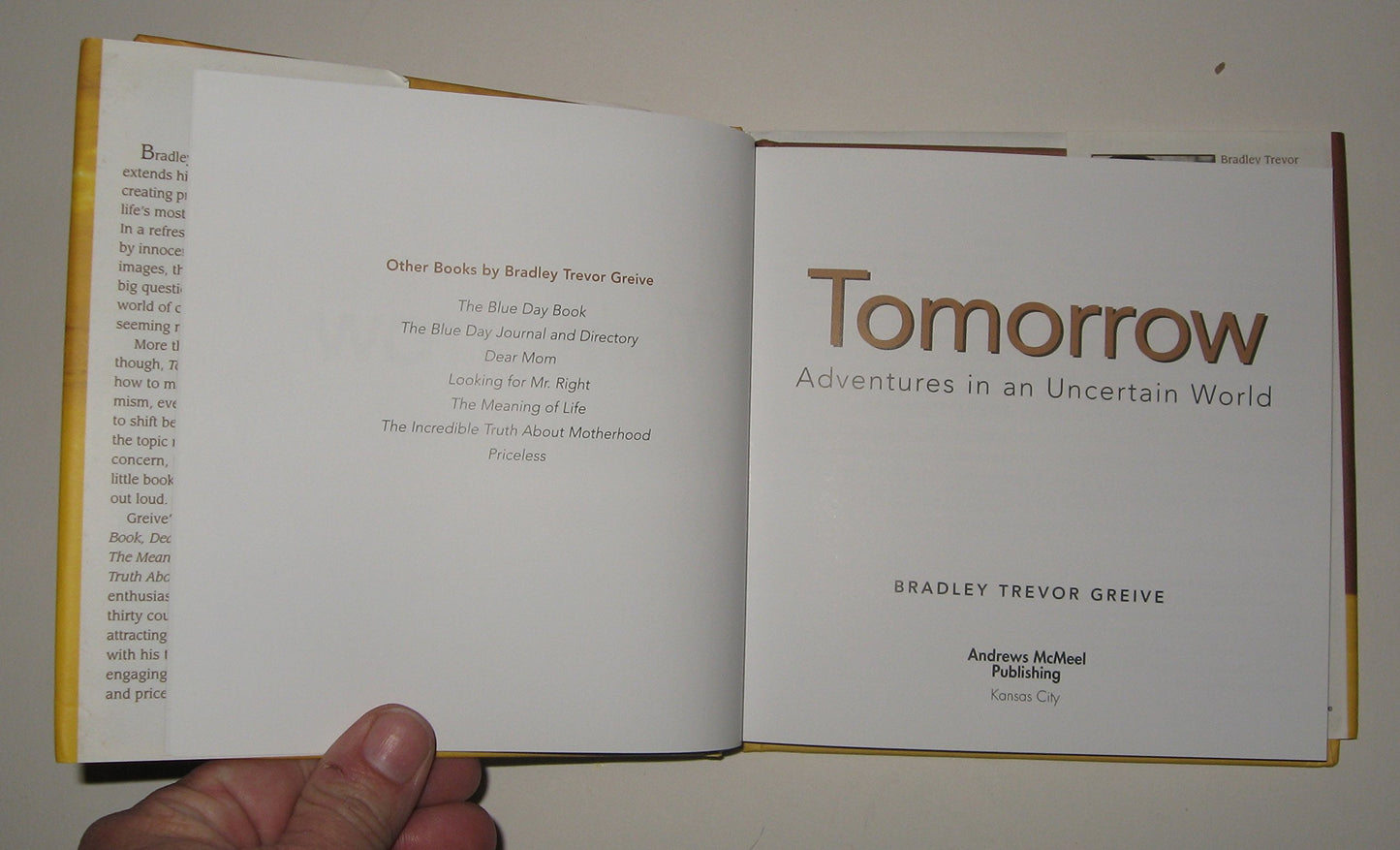 Tomorrow : Adventures in an Uncertain World by Greive, Bradl