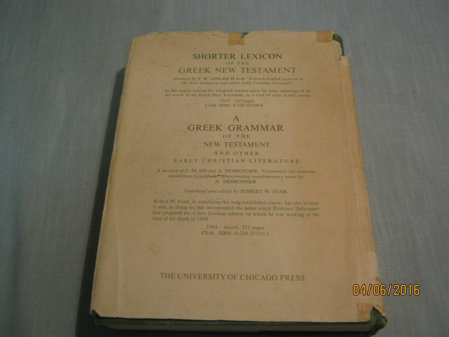 A Greek-English Lexicon of the New Testament and Other Early