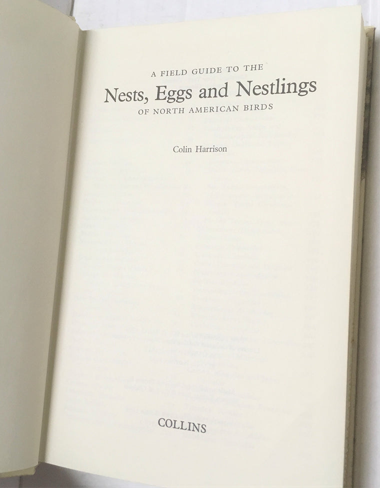 A Field Guide to the Nests, Eggs, and Nestlings of North American Birds — back cover