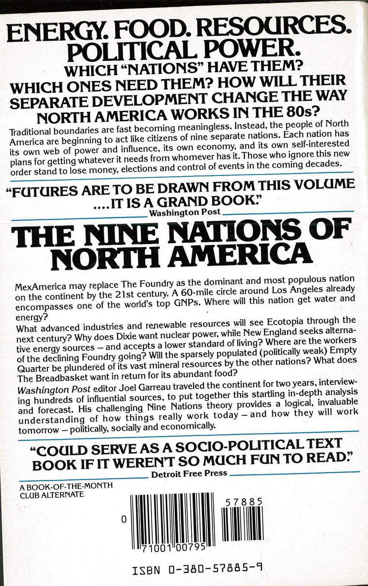 The Nine Nations of North America — back cover