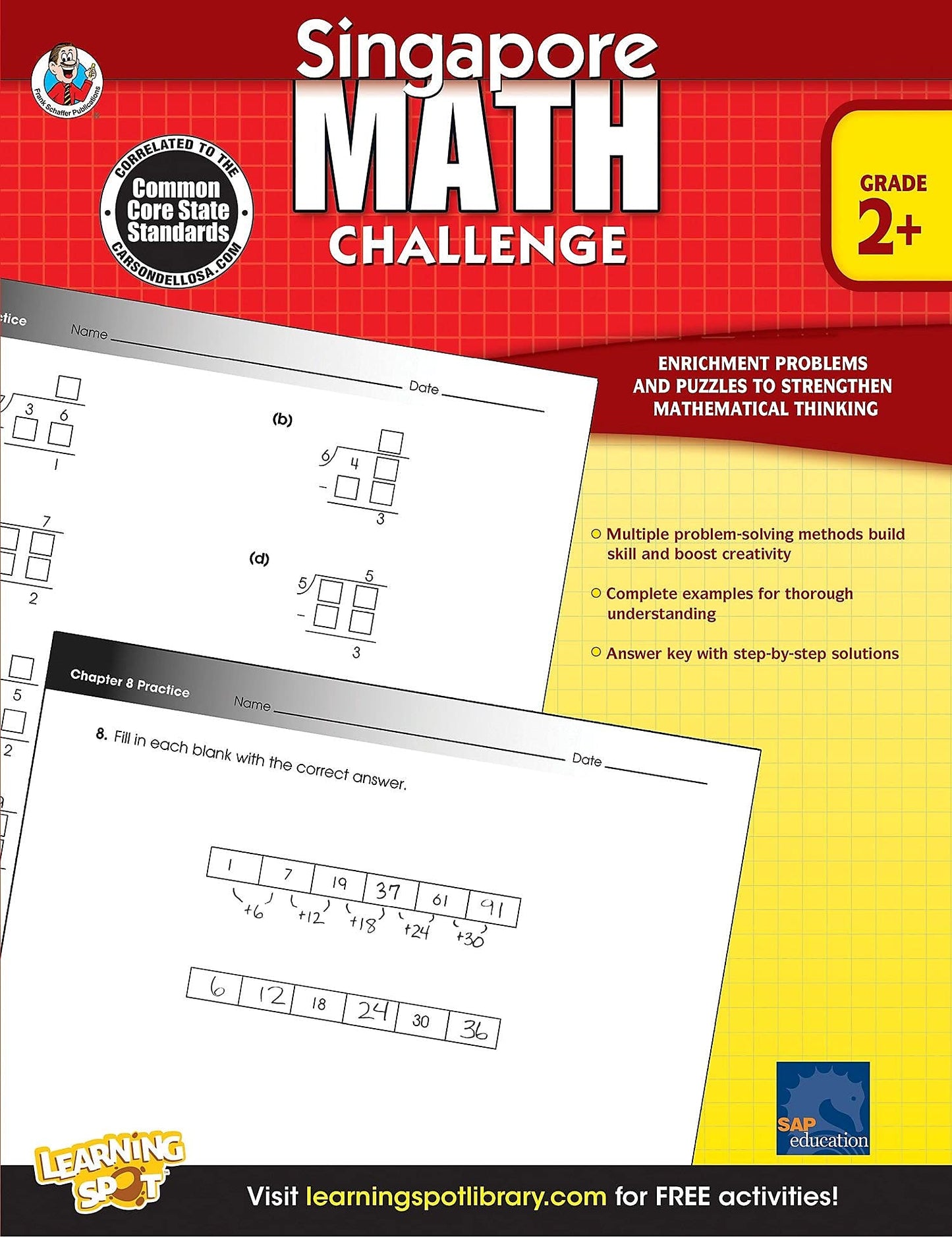 Carson Dellosa 704279 Frank Schaffer Singapore Math Challenge Workbook, Grades 2 - 5