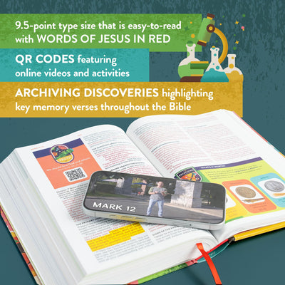 CSB Explorer Bible for Kids, Hardcover, Red Letter, Full-Color Design, Photos, Illustrations, Charts, Videos, Activities, Easy-to-Read Bible Serif Type
