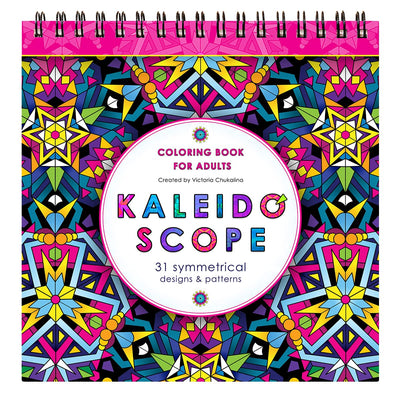 Kaleidoscope Coloring Book for Adults: 31 symmetrical designs and mandala like patterns on thick artist paper with a spiral binding in hardback