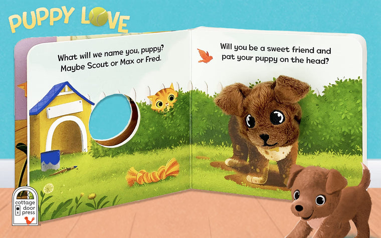 Puppy Love Finger Puppet Board Book for Little Dog Lovers, Ages 1-4 (Children's Interactive Finger Puppet Board Book) — back cover