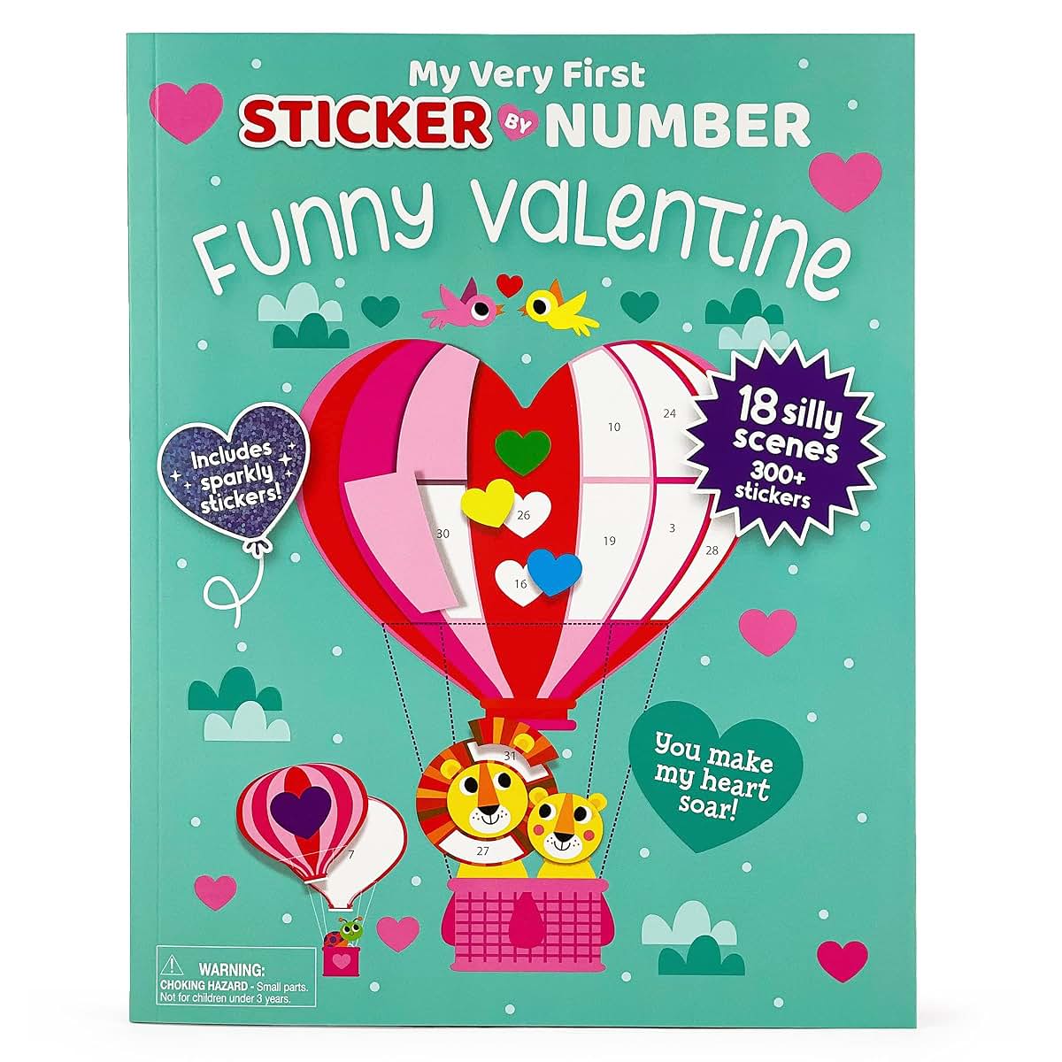 My Funny Valentine - My Very First Sticker by Number Activity Book for Kids, Includes Pull-Out Perforated Pages and 300 Stickers, Toddlers and Kids