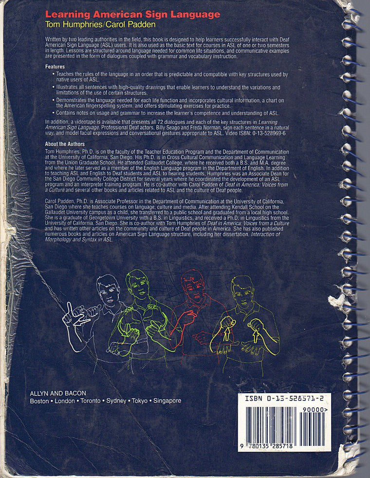 Learning American Sign Language — back cover