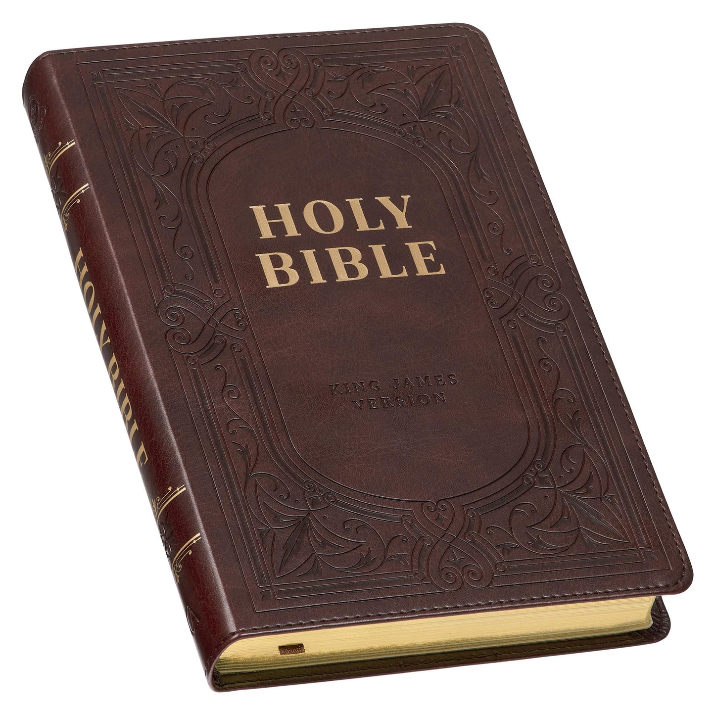KJV Holy Bible, Standard Size Faux Leather Red Letter Edition Thumb Index & Ribbon Marker, King James Version, Dark Brown (KJV Deluxe Gift Editions)