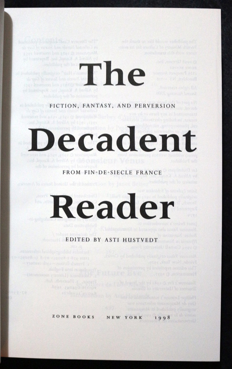 The Decadent Reader: Fiction, Fantasy, and Perversion from Fin-de-Sicle France — back cover