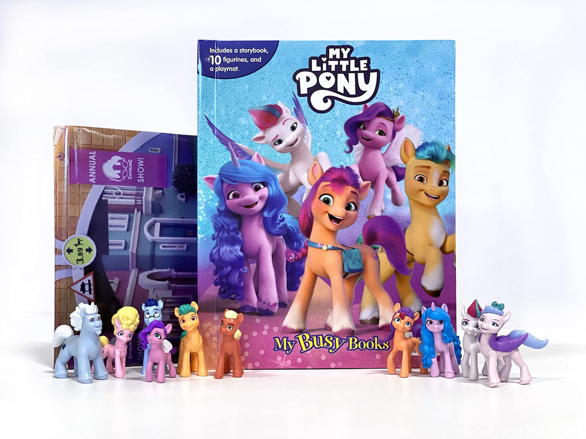 My Little Pony My Busy Books - Storybook, 10 figurines, playmat