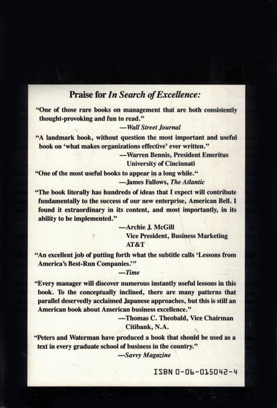 In Search of Excellence: Lessons from America's Best-Run Companies
