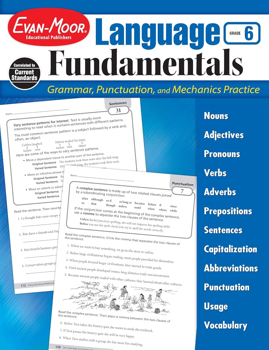 Evan-Moor Language Fundamentals, Grade 6, Teacher Reproducibles