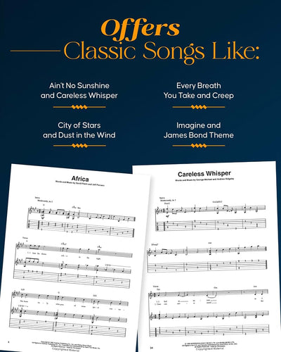 100 Most Popular Songs for Fingerpicking Guitar: Solo Guitar Arrangements in Standard Notation and Tab - Guitar Sheet Music Book for Beginners and Advanced Players
