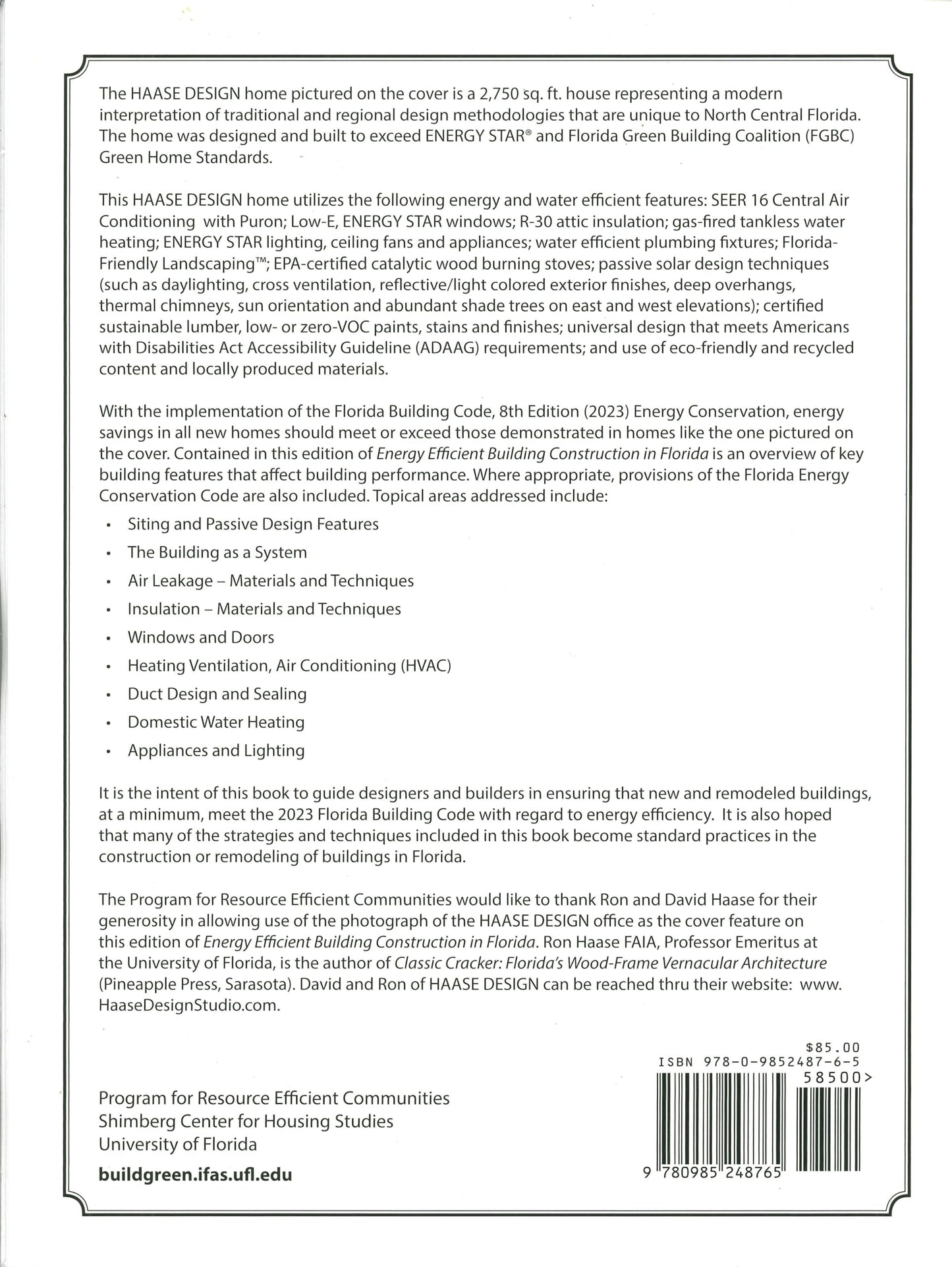 Energy Efficient Building Construction in Florida 11th Edition