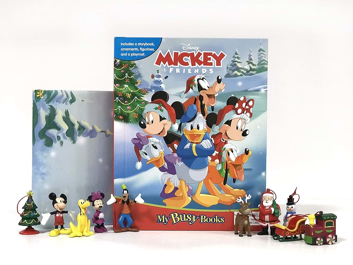 Disney Mickey's Christmas My Busy Books - Storybook, 10 figurines, playmat