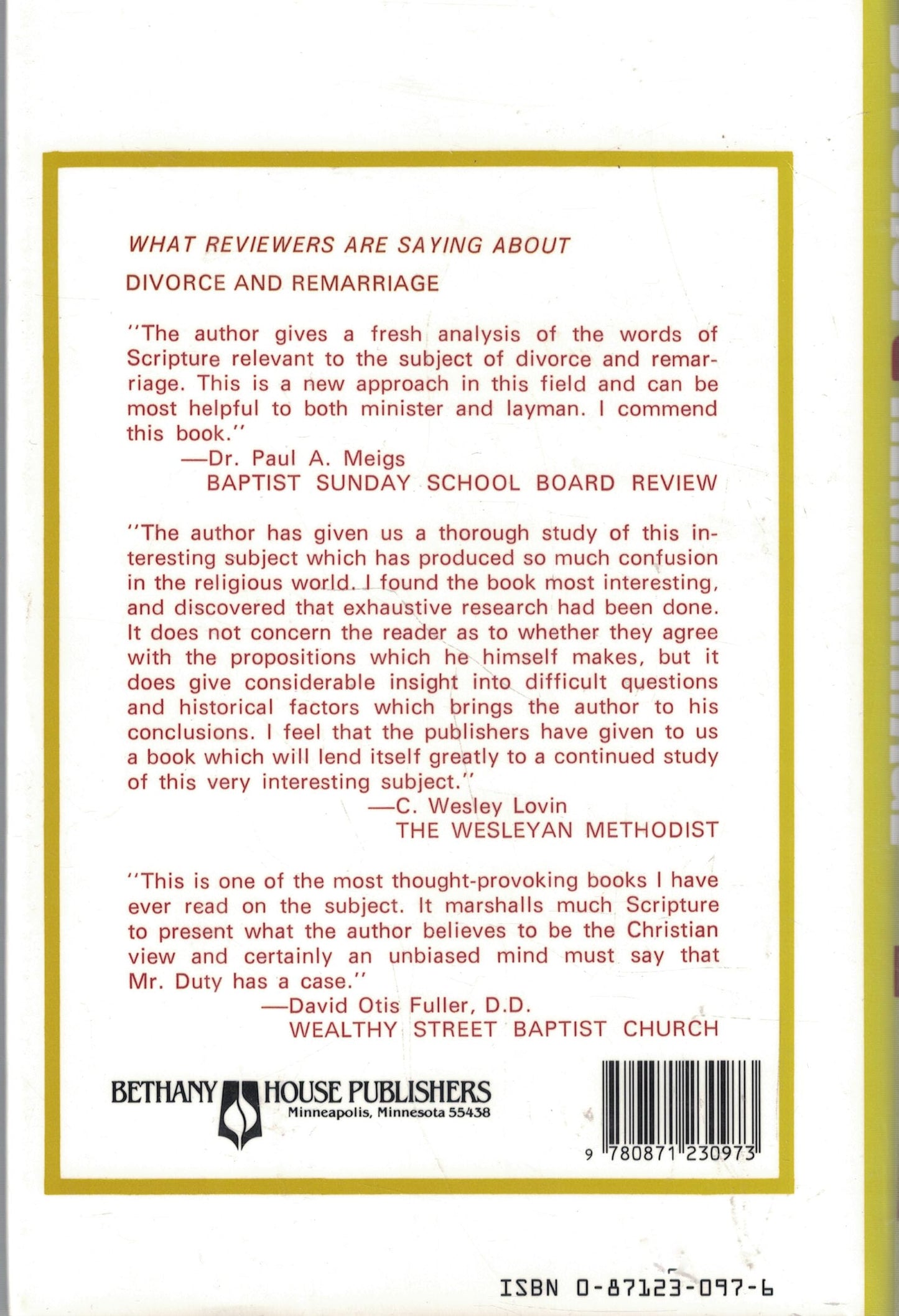 Divorce and Remarriage