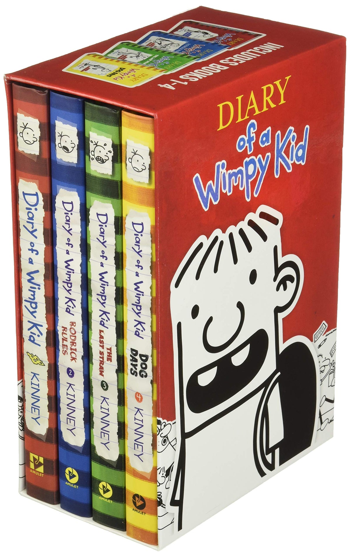Diary of a Wimpy Kid Box of Books 1-4 Hardcover Gift Set: Diary of a Wimpy Kid, Rodrick Rules, The Last Straw, Dog Days