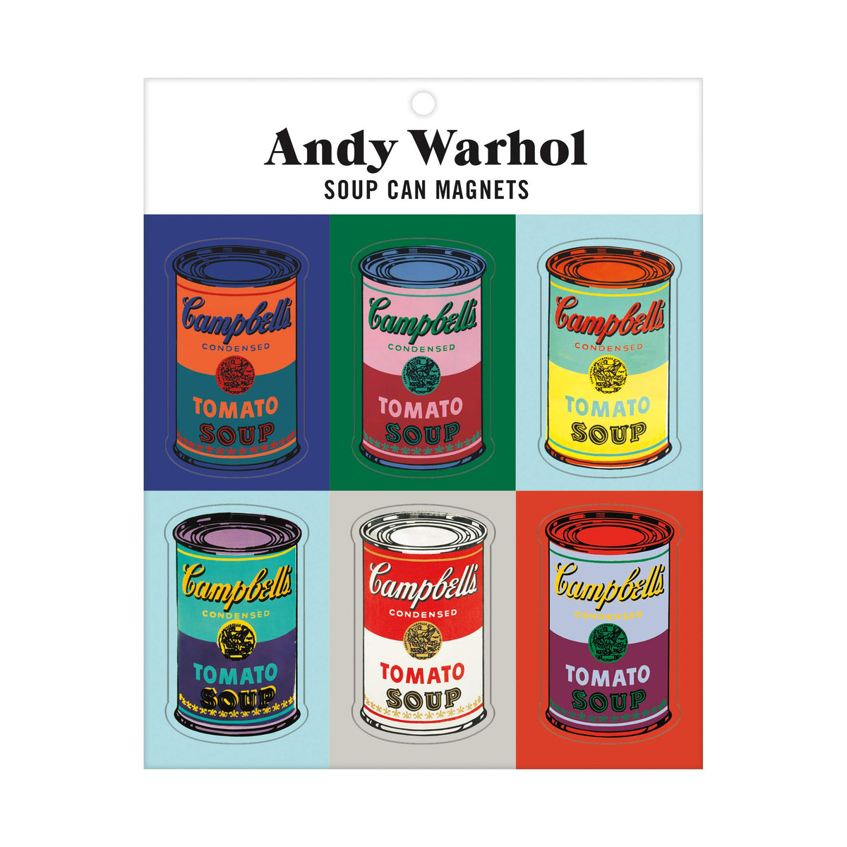 Andy Warhol Soup Can Magnet Set - Artistic Refrigerator Magnets, Includes 6 Colorful Designs from Artist Andy Warhol, Each One Measures 1.25? x 2.25? - Makes A Great Gift for Art Fans