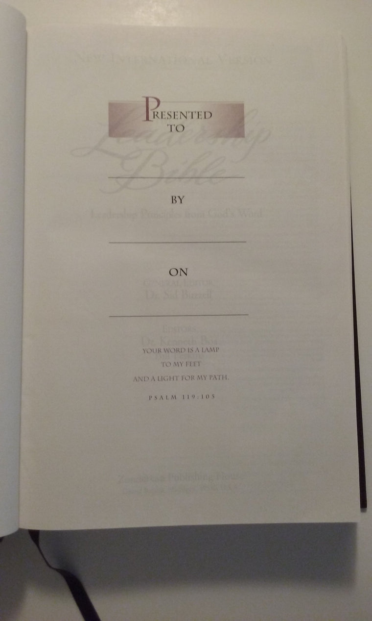 Leadership Bible, The — back cover