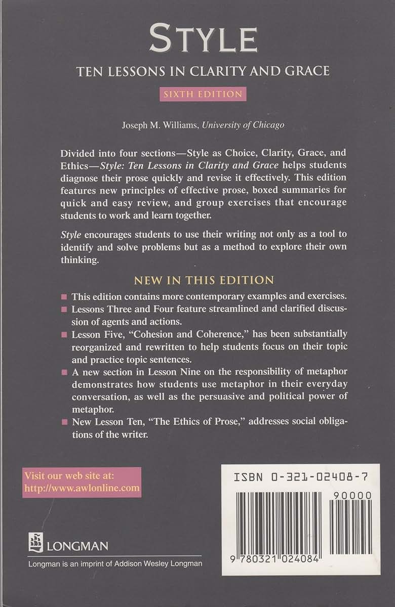 Style: Ten Lessons in Clarity and Grace by Williams, Joseph