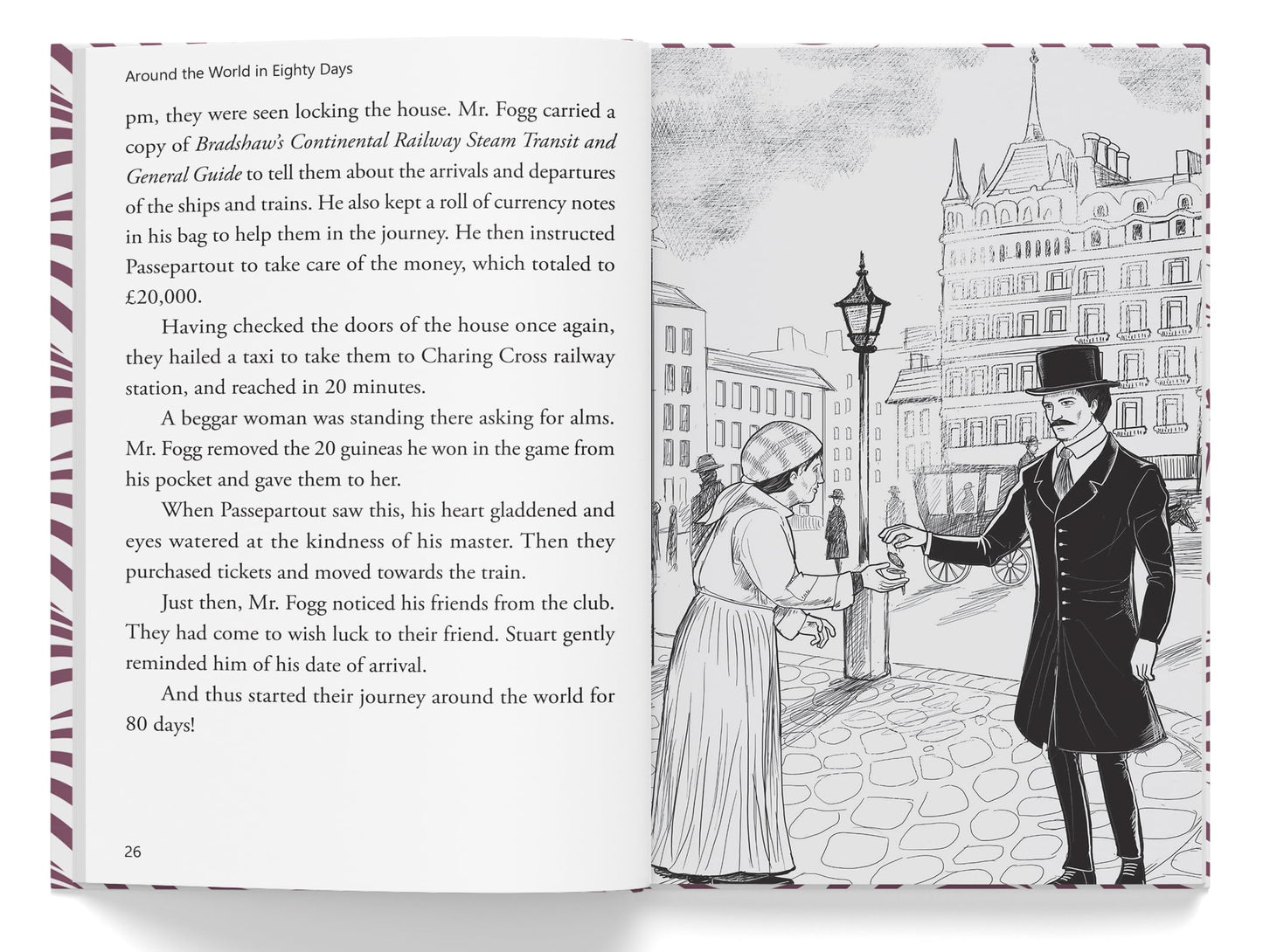 Illustrated Classics - Around The World In Eighty Days: Abridged Novels With Review Questions