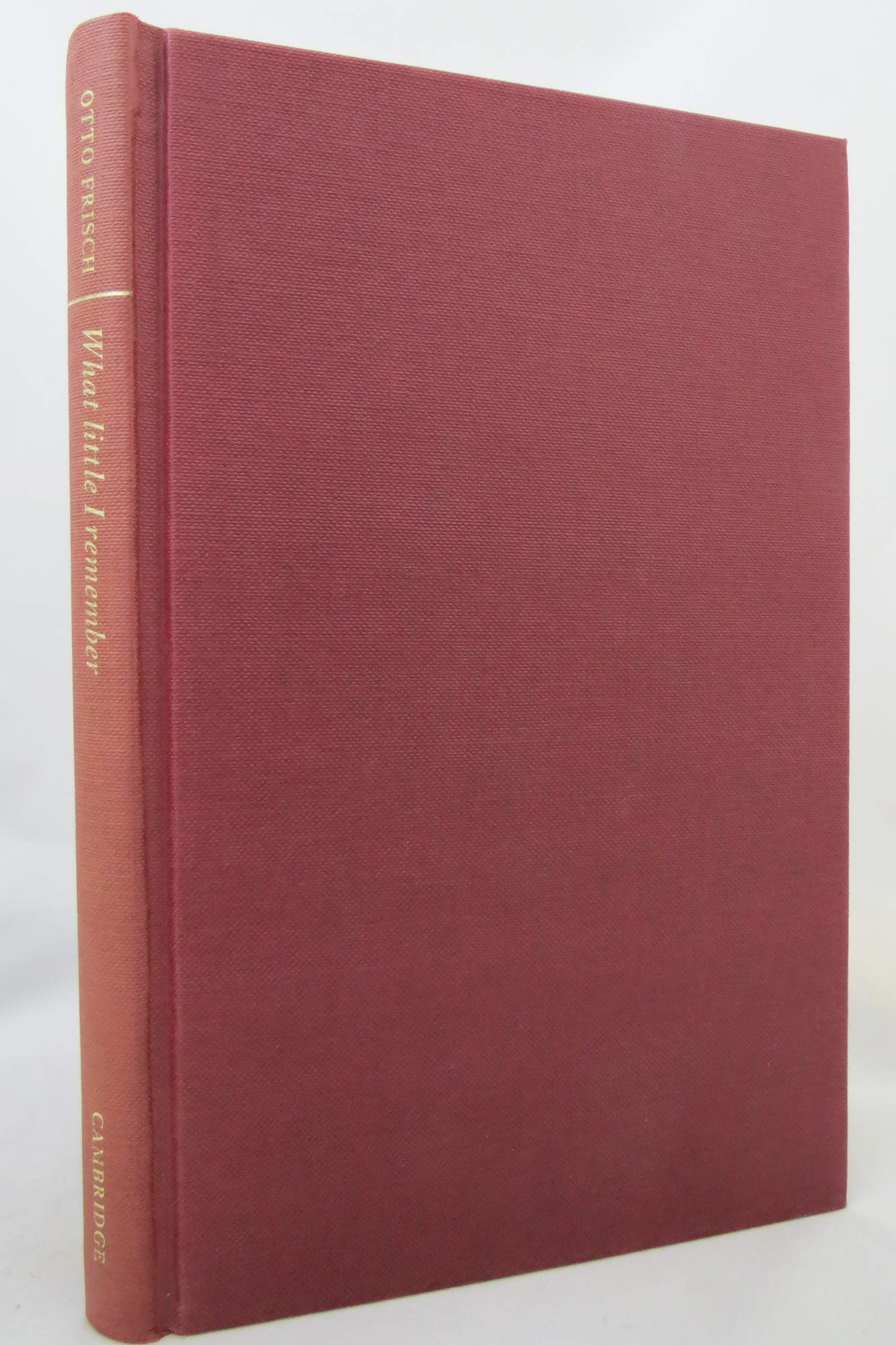 What Little I Remember by Frisch, Otto Robert