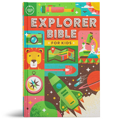 CSB Explorer Bible for Kids, Hardcover, Red Letter, Full-Color Design, Photos, Illustrations, Charts, Videos, Activities, Easy-to-Read Bible Serif Type