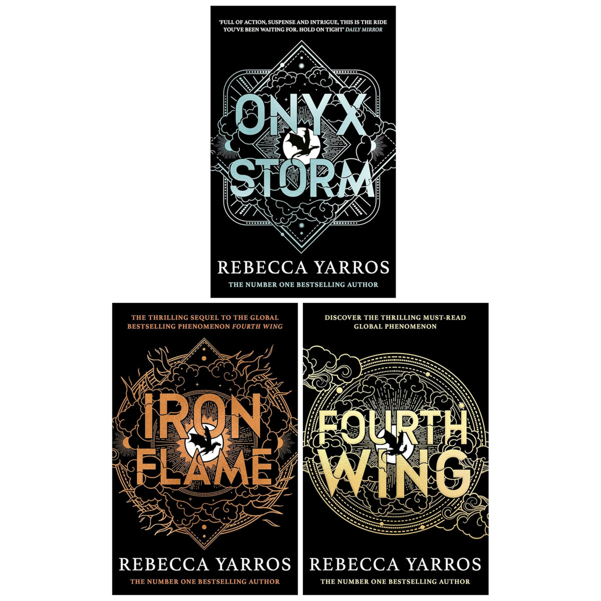 The Empyrean Series 3 Books Collection Set By Rebecca Yarros (Fourth Wing, Iron Flame & Onyx Storm)