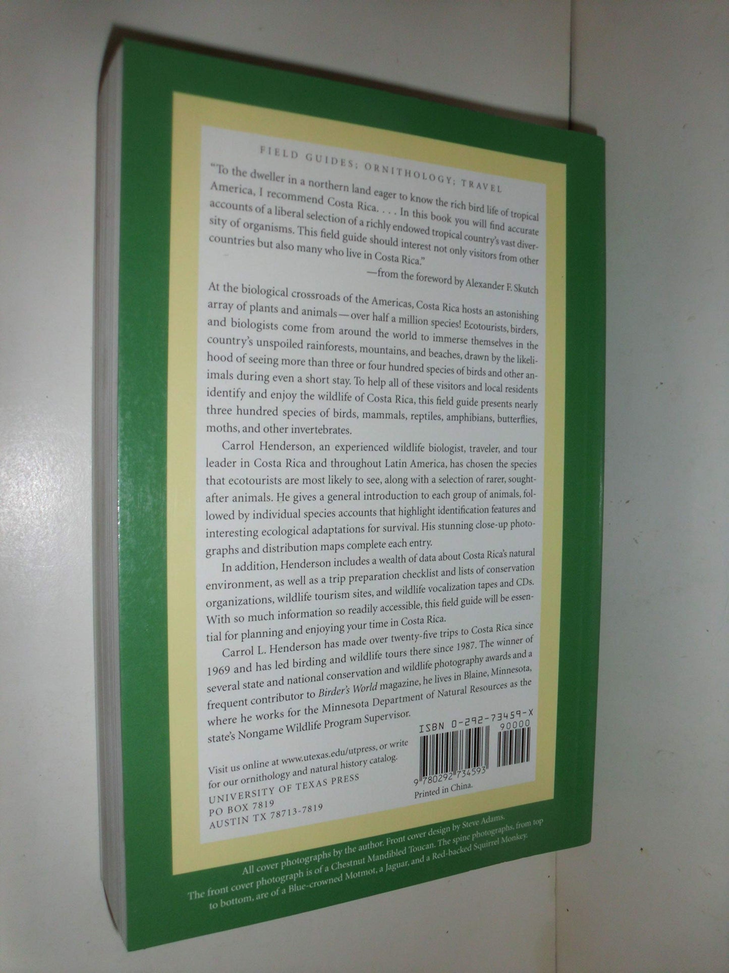 Field Guide to the Wildlife of Costa Rica by Henderson, Carr