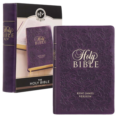 KJV Holy Bible, Giant Print Standard Size Faux Leather Red Letter Edition - Ribbon Marker, King James Version, Purple Floral (KJV Standard GP Editions)