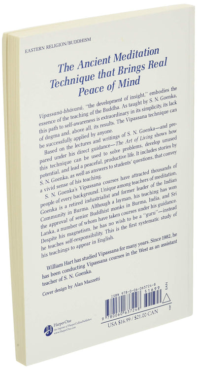 The Art of Living: Vipassana Meditation by Hart, William
