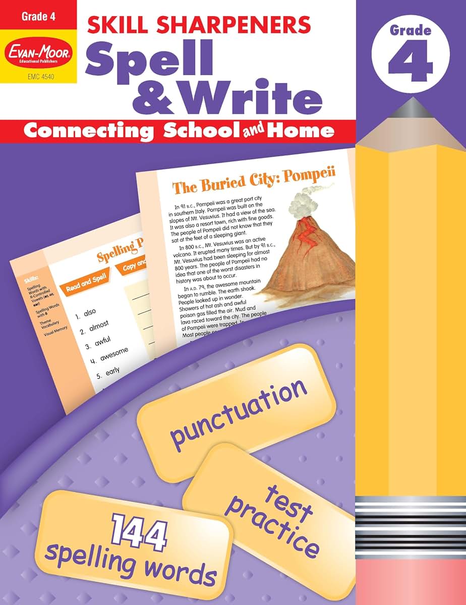 Evan-Moor Skill Sharpeners: Spell & Write, Grade 4