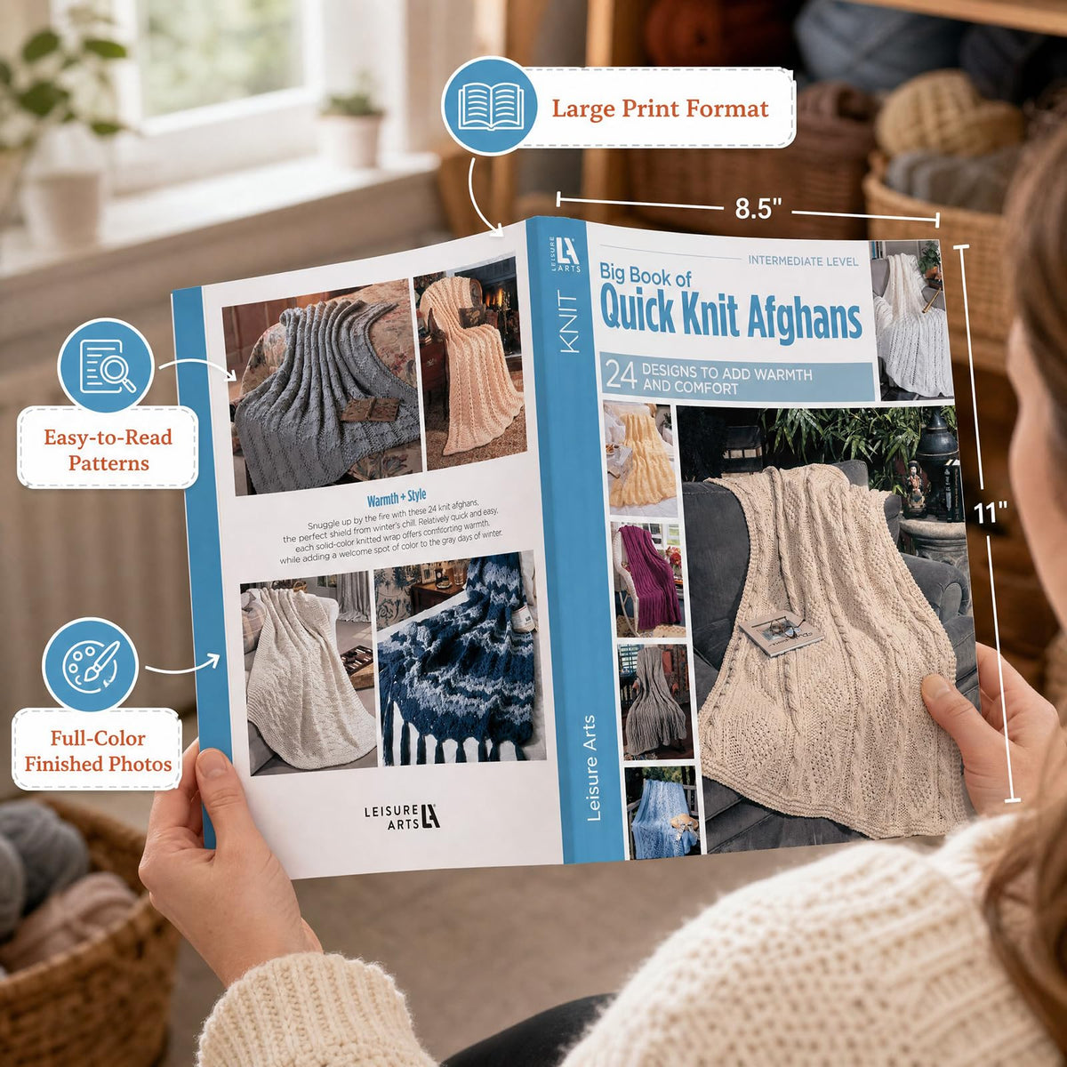 Big Book of Quick Knit Afghans-24 Quick & Easy Solid-Color Wraps