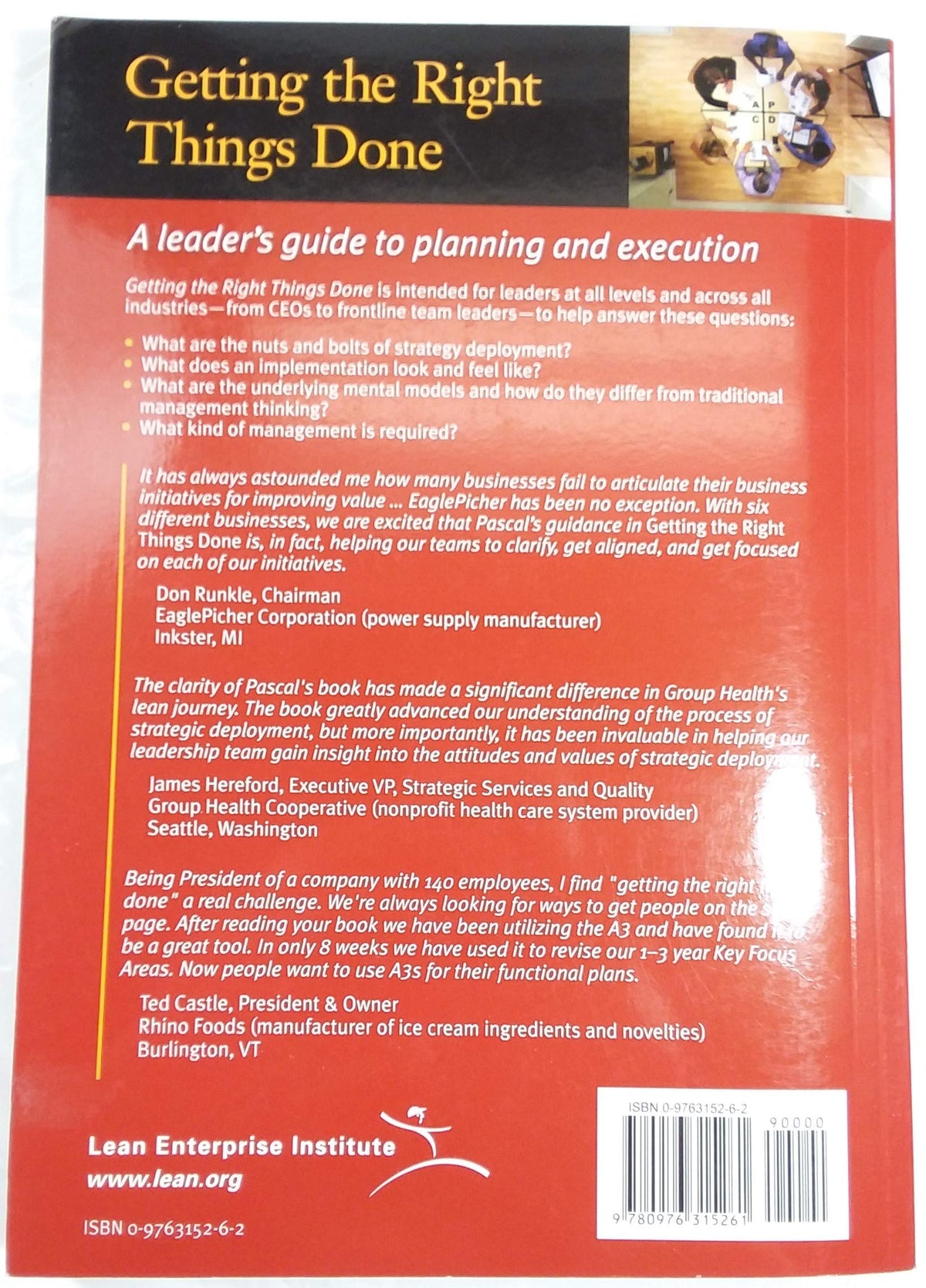 Getting the Right Things Done: A Leader's Guide to Planning and Execution